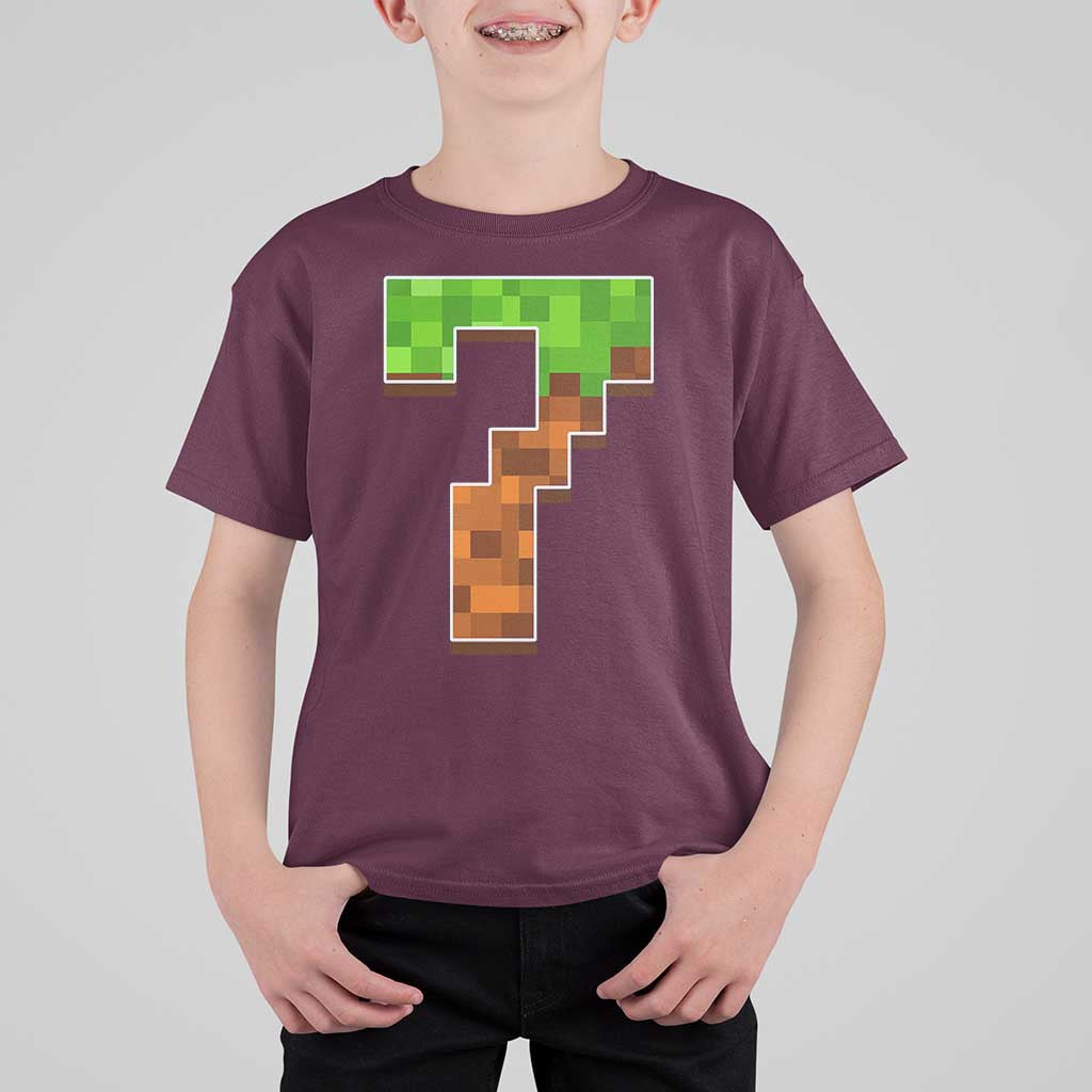Number 7 T Shirt For Kid Game Matching 67 Meme Costume 7th Birthday 7 Years - Wonder Print Shop