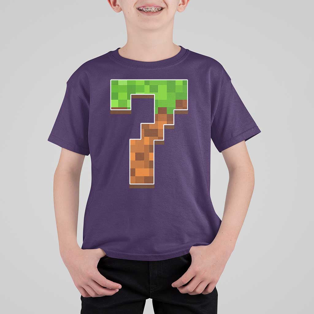 Number 7 T Shirt For Kid Game Matching 67 Meme Costume 7th Birthday 7 Years - Wonder Print Shop