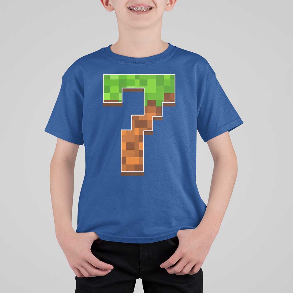 Number 7 T Shirt For Kid Game Matching 67 Meme Costume 7th Birthday 7 Years - Wonder Print Shop