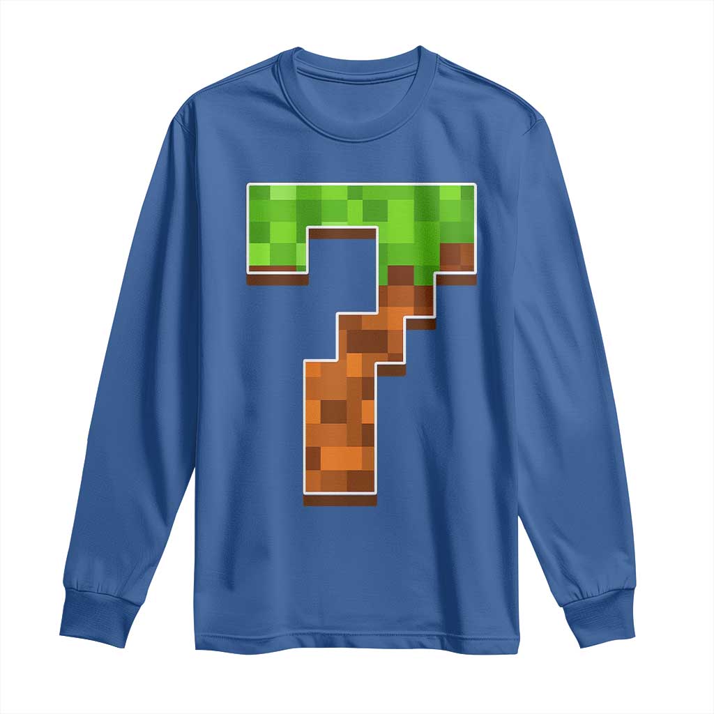 Number 7 Long Sleeve Shirt Game Matching 67 Meme Costume 7th Birthday 7 Years - Wonder Print Shop