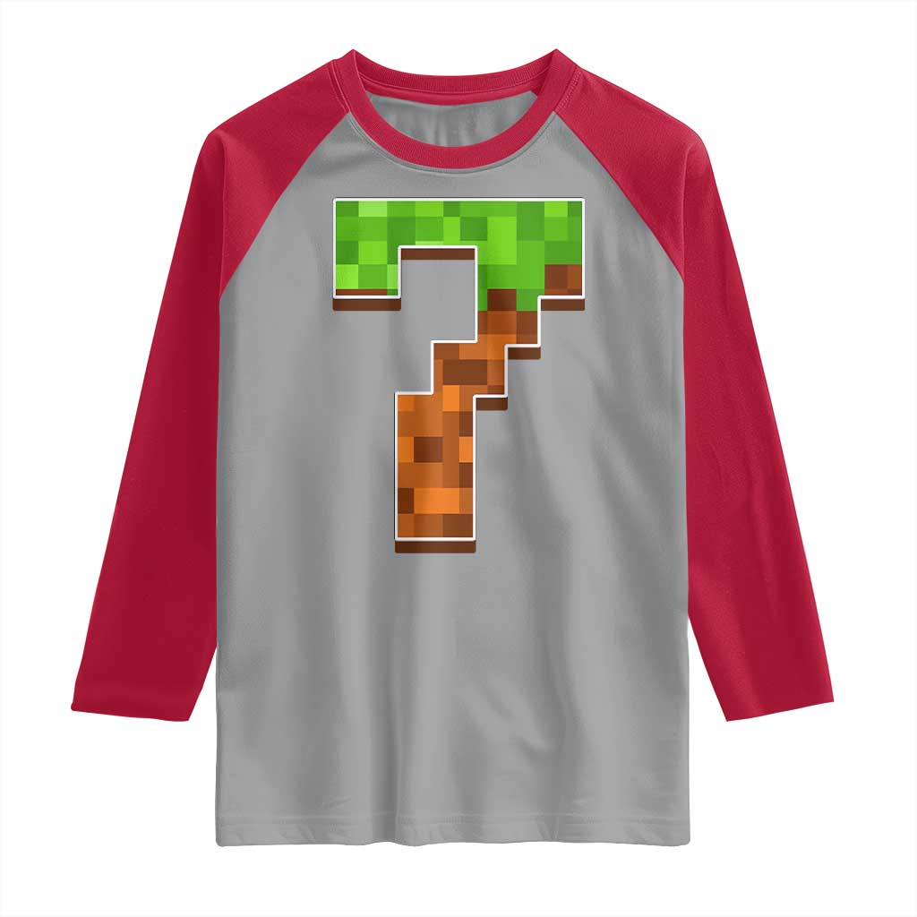 Number 7 Raglan Shirt Game Matching 67 Meme Costume 7th Birthday 7 Years - Wonder Print Shop