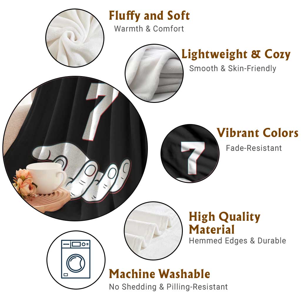 Number 7 Throw Blanket Matching 67 Meme Costume 7th Birthday 7 Years - Wonder Print Shop