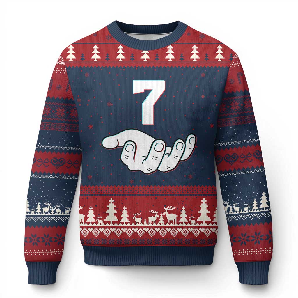 Number 7 Ugly Christmas Sweater Matching 67 Meme Costume 7th Birthday 7 Years - Wonder Print Shop