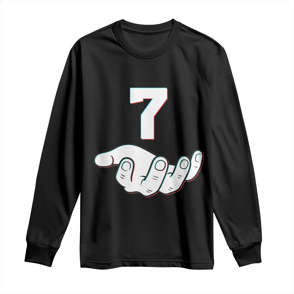 Number 7 Long Sleeve Shirt Matching 67 Meme Costume 7th Birthday 7 Years - Wonder Print Shop