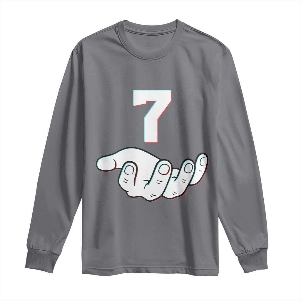 Number 7 Long Sleeve Shirt Matching 67 Meme Costume 7th Birthday 7 Years - Wonder Print Shop
