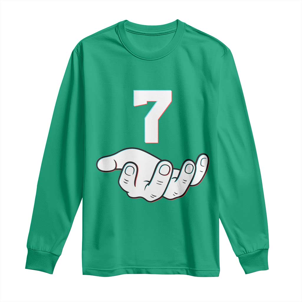 Number 7 Long Sleeve Shirt Matching 67 Meme Costume 7th Birthday 7 Years - Wonder Print Shop