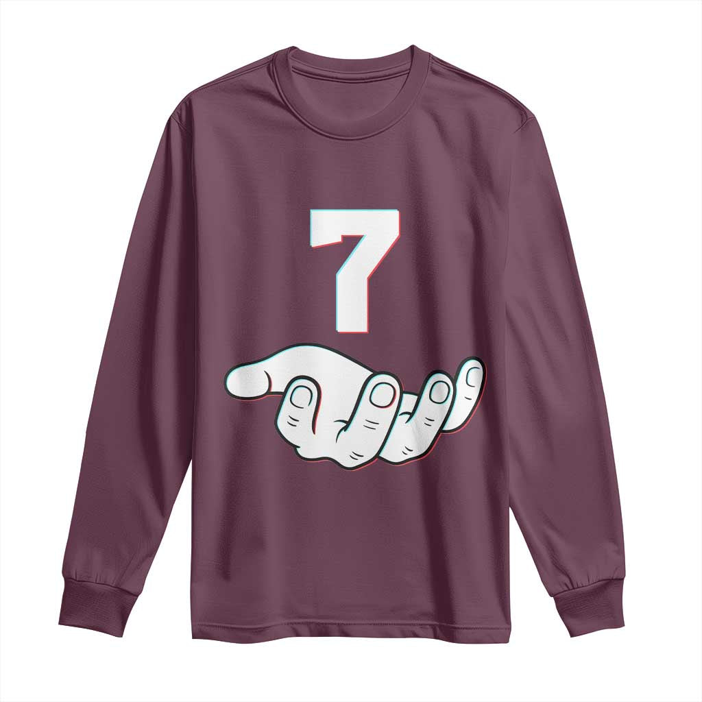 Number 7 Long Sleeve Shirt Matching 67 Meme Costume 7th Birthday 7 Years - Wonder Print Shop