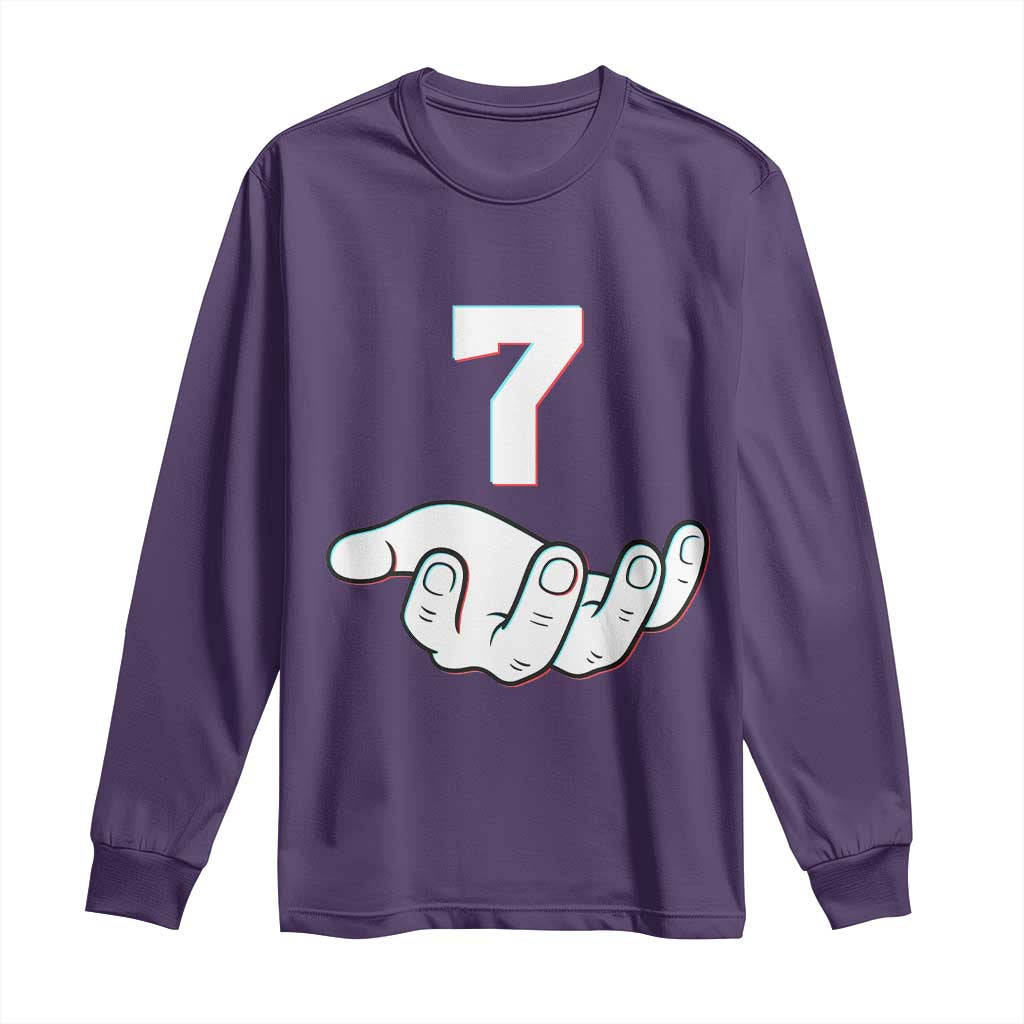 Number 7 Long Sleeve Shirt Matching 67 Meme Costume 7th Birthday 7 Years - Wonder Print Shop
