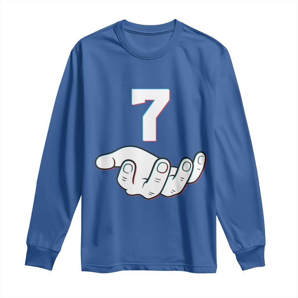 Number 7 Long Sleeve Shirt Matching 67 Meme Costume 7th Birthday 7 Years - Wonder Print Shop
