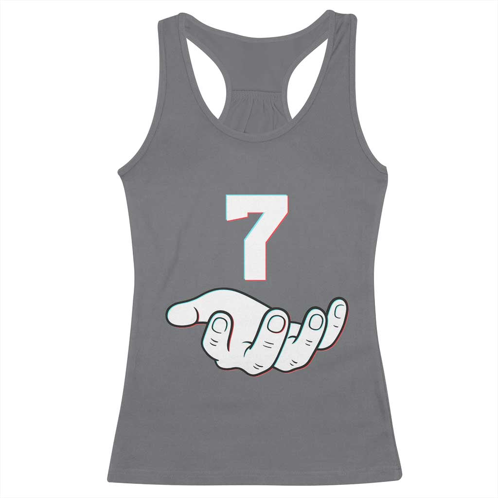 Number 7 Racerback Tank Top Matching 67 Meme Costume 7th Birthday 7 Years - Wonder Print Shop