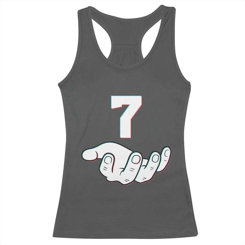 Number 7 Racerback Tank Top Matching 67 Meme Costume 7th Birthday 7 Years - Wonder Print Shop
