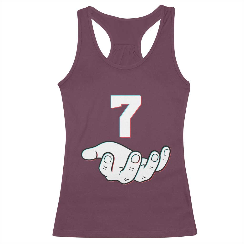 Number 7 Racerback Tank Top Matching 67 Meme Costume 7th Birthday 7 Years - Wonder Print Shop