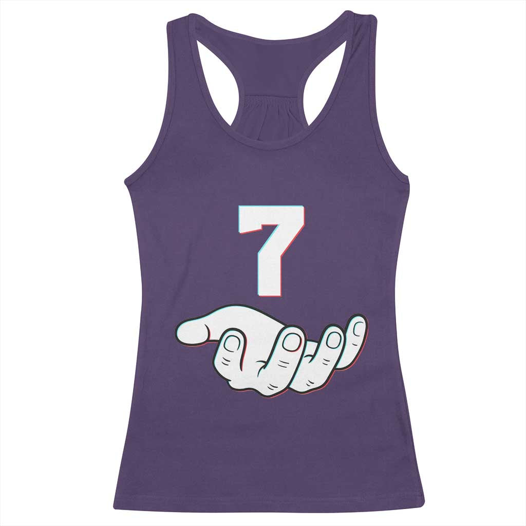 Number 7 Racerback Tank Top Matching 67 Meme Costume 7th Birthday 7 Years - Wonder Print Shop