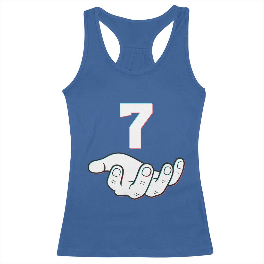 Number 7 Racerback Tank Top Matching 67 Meme Costume 7th Birthday 7 Years - Wonder Print Shop