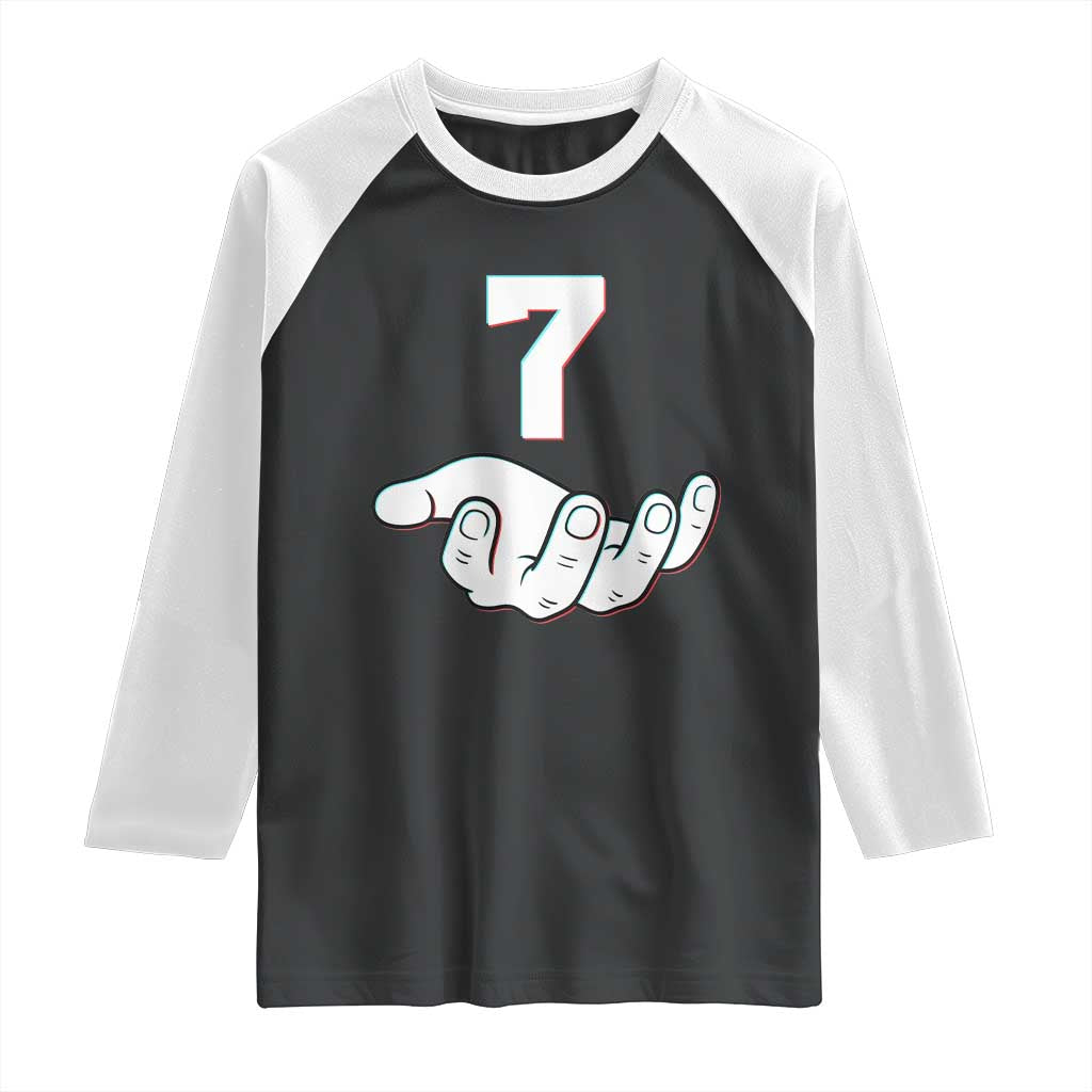 Number 7 Raglan Shirt Matching 67 Meme Costume 7th Birthday 7 Years - Wonder Print Shop