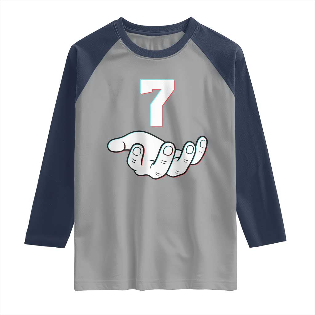Number 7 Raglan Shirt Matching 67 Meme Costume 7th Birthday 7 Years - Wonder Print Shop