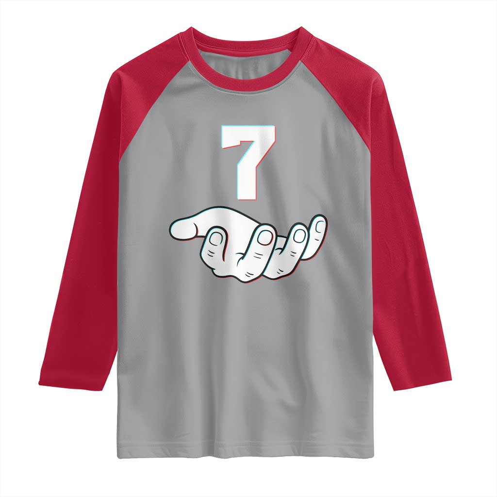 Number 7 Raglan Shirt Matching 67 Meme Costume 7th Birthday 7 Years - Wonder Print Shop