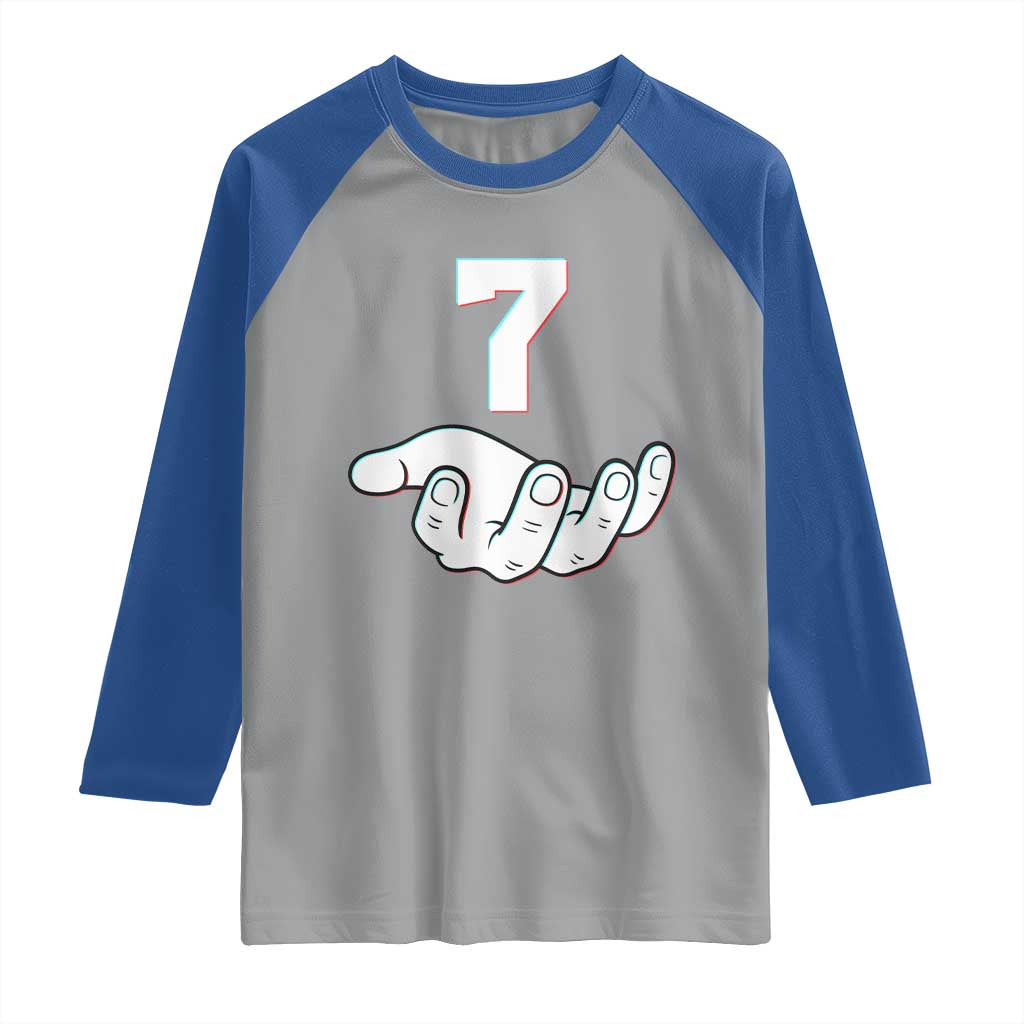 Number 7 Raglan Shirt Matching 67 Meme Costume 7th Birthday 7 Years - Wonder Print Shop