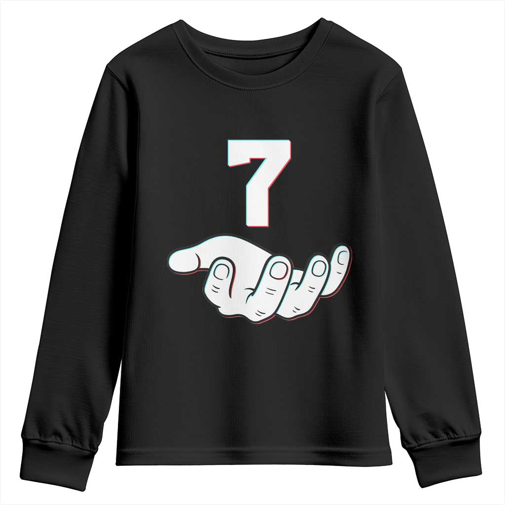 Number 7 Youth Sweatshirt Matching 67 Meme Costume 7th Birthday 7 Years - Wonder Print Shop
