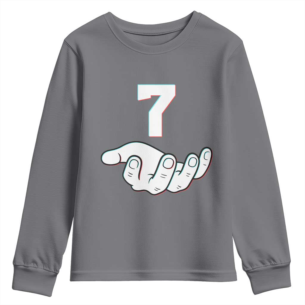 Number 7 Youth Sweatshirt Matching 67 Meme Costume 7th Birthday 7 Years - Wonder Print Shop