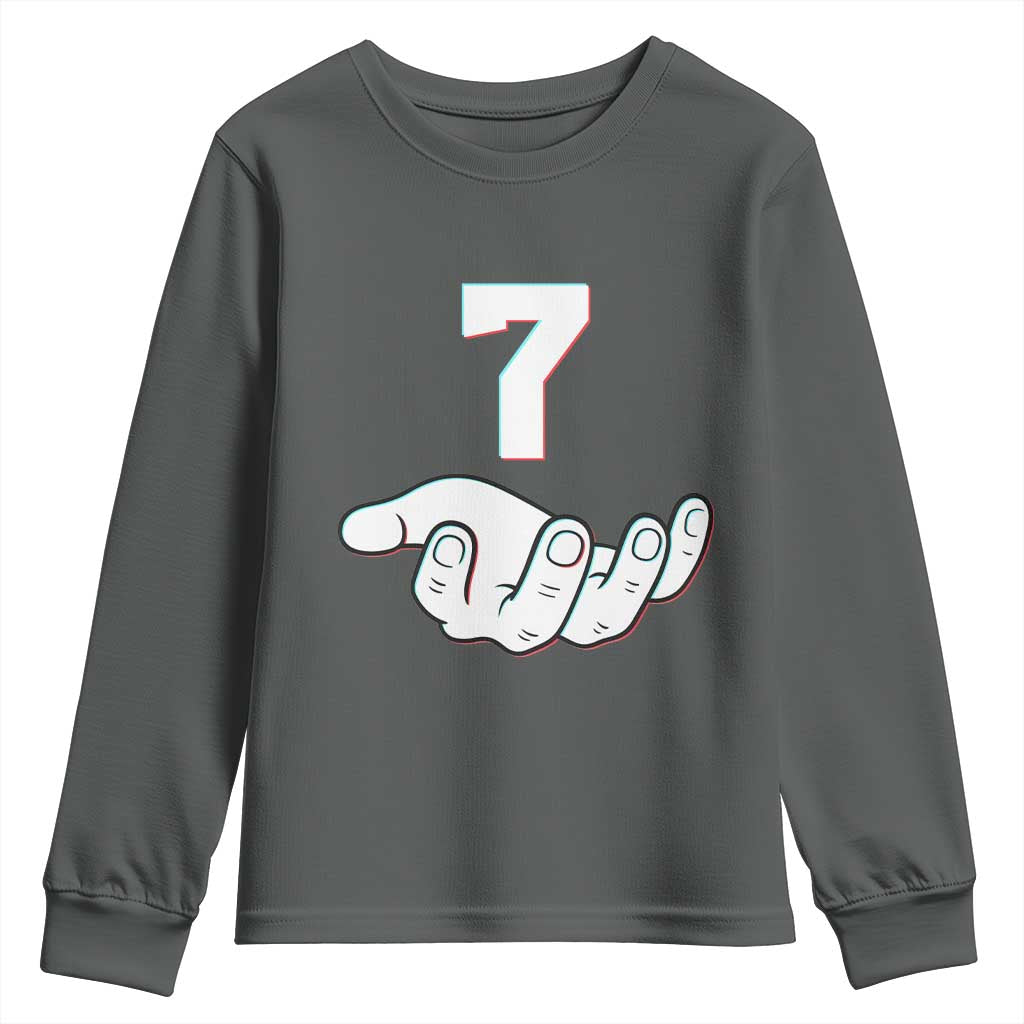 Number 7 Youth Sweatshirt Matching 67 Meme Costume 7th Birthday 7 Years - Wonder Print Shop