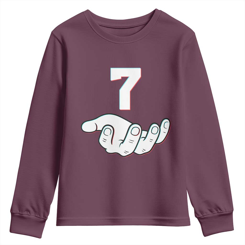 Number 7 Youth Sweatshirt Matching 67 Meme Costume 7th Birthday 7 Years - Wonder Print Shop