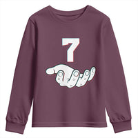 Number 7 Youth Sweatshirt Matching 67 Meme Costume 7th Birthday 7 Years - Wonder Print Shop