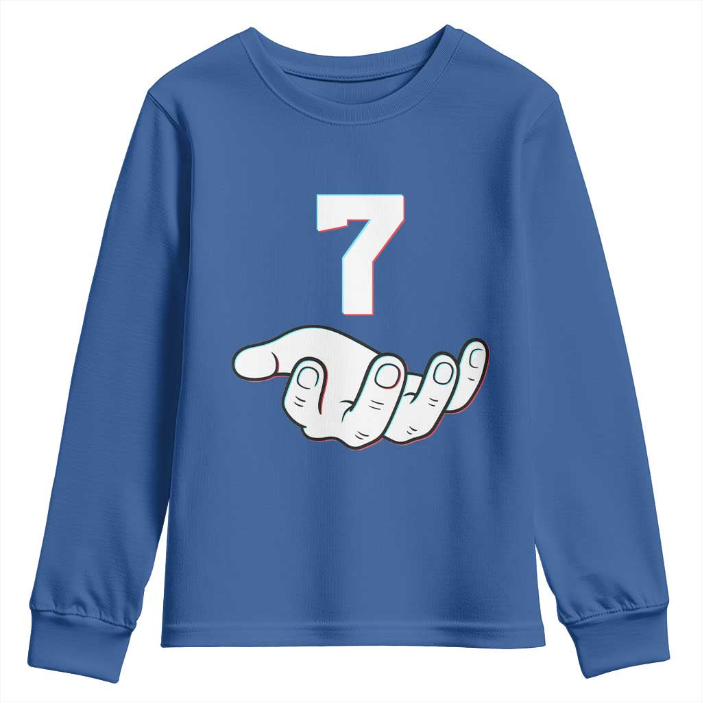 Number 7 Youth Sweatshirt Matching 67 Meme Costume 7th Birthday 7 Years - Wonder Print Shop