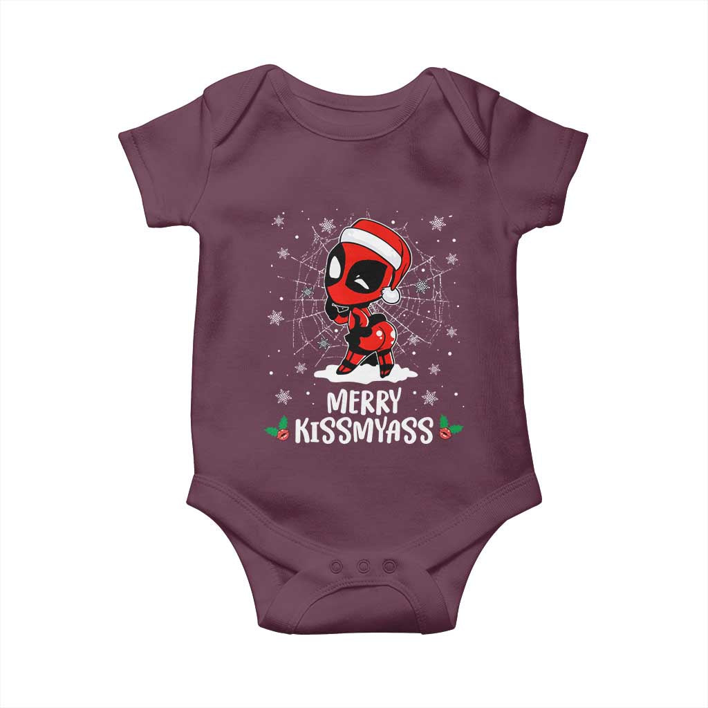 Funny Christmas Baby Onesie Merry Kissmyass Cute Spider-Women Santa Sarcastic Xmas