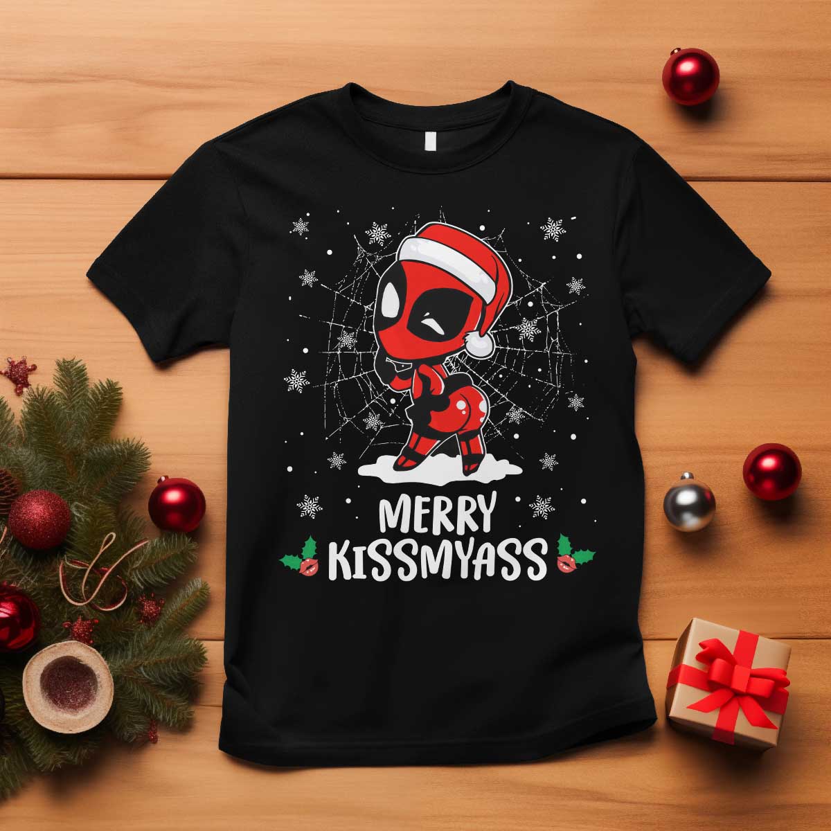 Funny Christmas T Shirt Merry Kissmyass Cute Spider-Women Santa Sarcastic Xmas - Wonder Print Shop