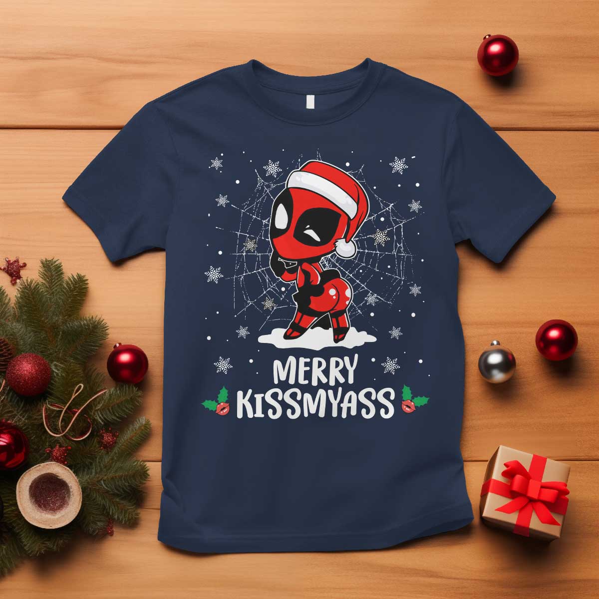 Funny Christmas T Shirt Merry Kissmyass Cute Spider-Women Santa Sarcastic Xmas - Wonder Print Shop