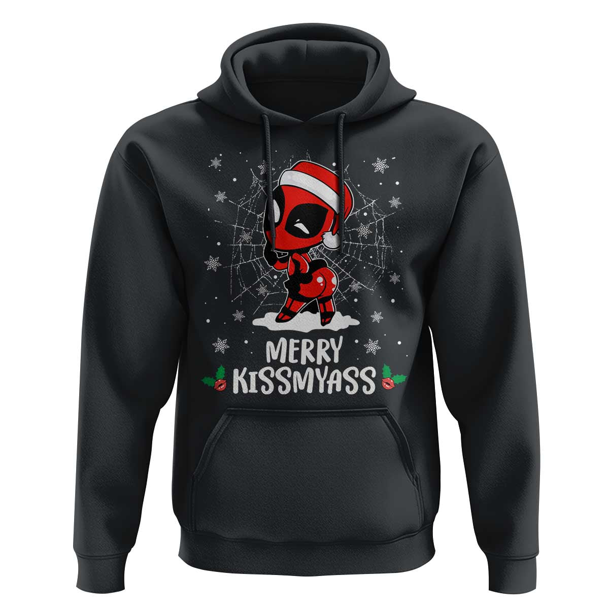 Funny Christmas Hoodie Merry Kissmyass Cute Spider-Women Santa Sarcastic Xmas