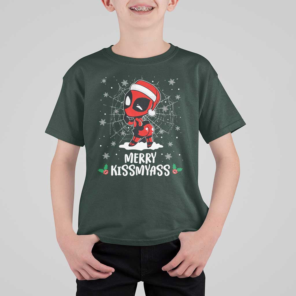 Funny Christmas T Shirt For Kid Merry Kissmyass Cute Spider-Women Santa Sarcastic Xmas - Wonder Print Shop