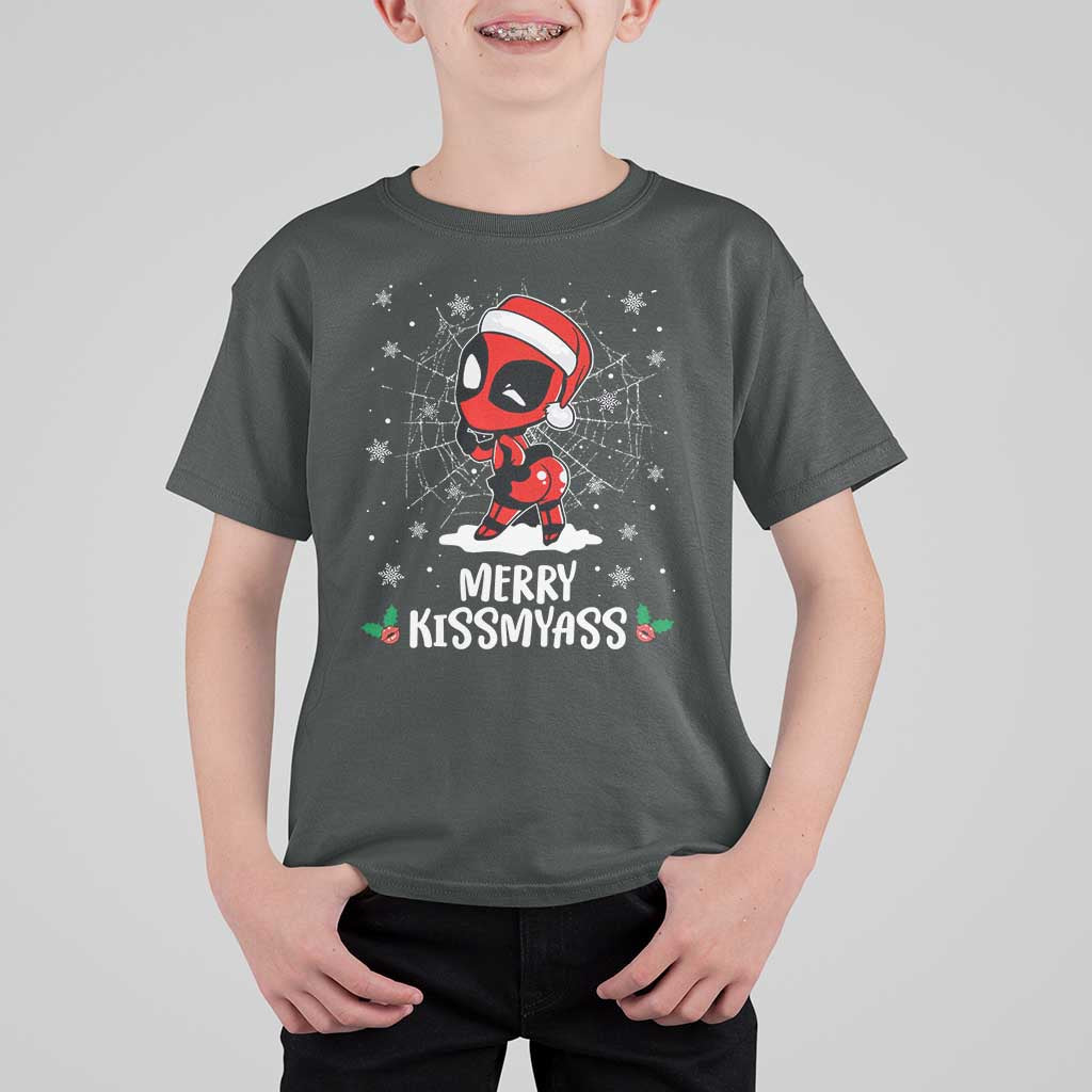 Funny Christmas T Shirt For Kid Merry Kissmyass Cute Spider-Women Santa Sarcastic Xmas - Wonder Print Shop