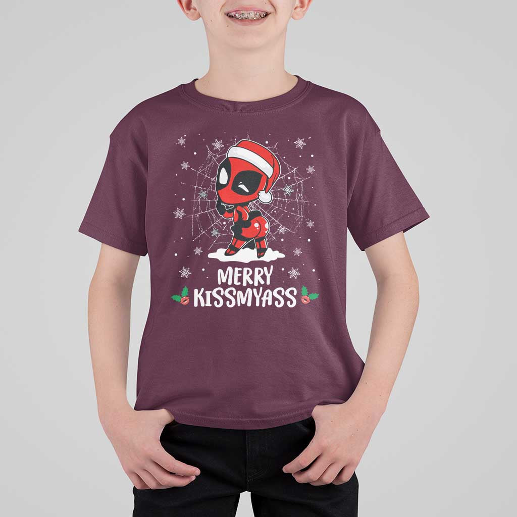 Funny Christmas T Shirt For Kid Merry Kissmyass Cute Spider-Women Santa Sarcastic Xmas - Wonder Print Shop