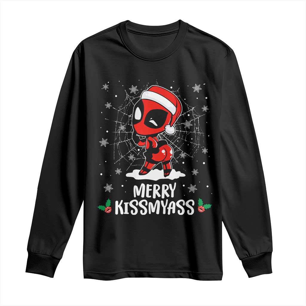 Funny Christmas Long Sleeve Shirt Merry Kissmyass Cute Spider-Women Santa Sarcastic Xmas