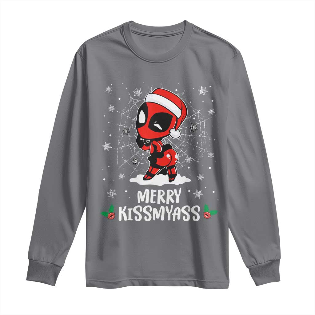 Funny Christmas Long Sleeve Shirt Merry Kissmyass Cute Spider-Women Santa Sarcastic Xmas