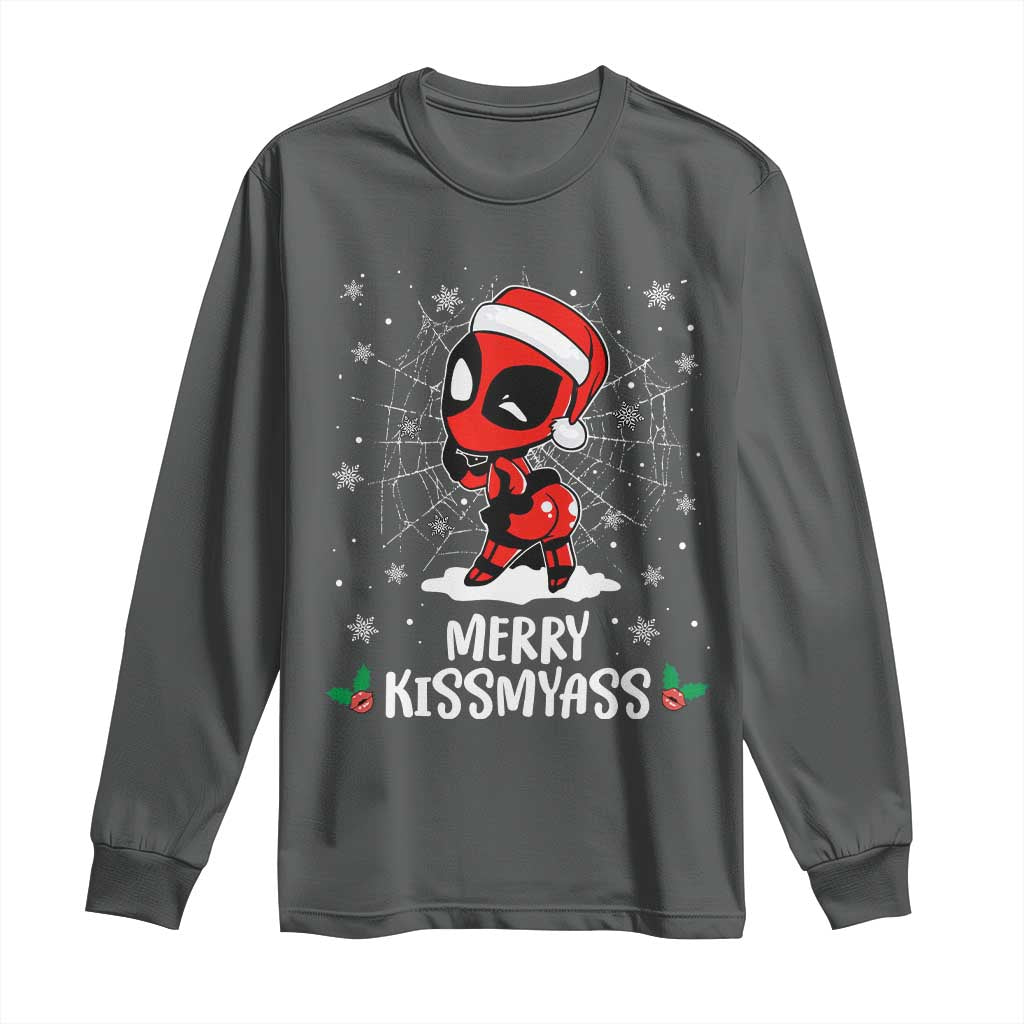 Funny Christmas Long Sleeve Shirt Merry Kissmyass Cute Spider-Women Santa Sarcastic Xmas