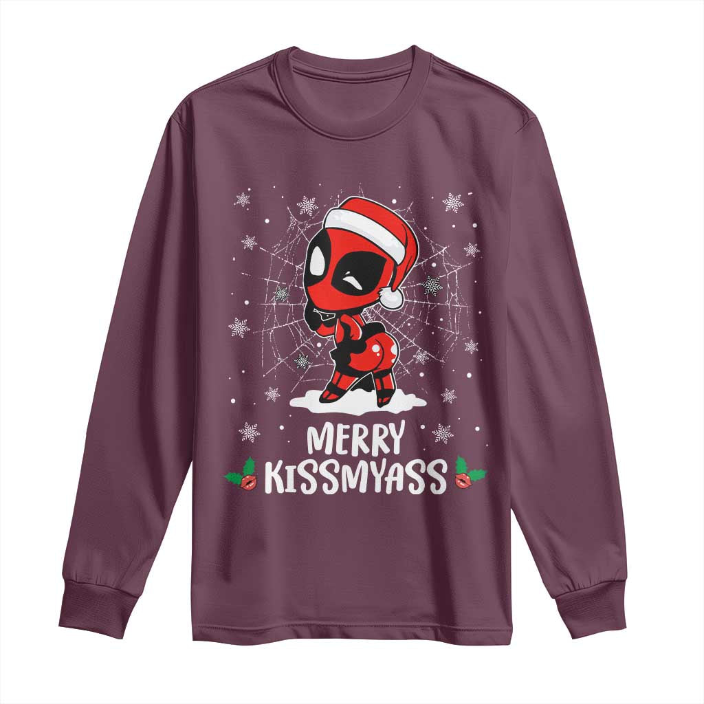 Funny Christmas Long Sleeve Shirt Merry Kissmyass Cute Spider-Women Santa Sarcastic Xmas