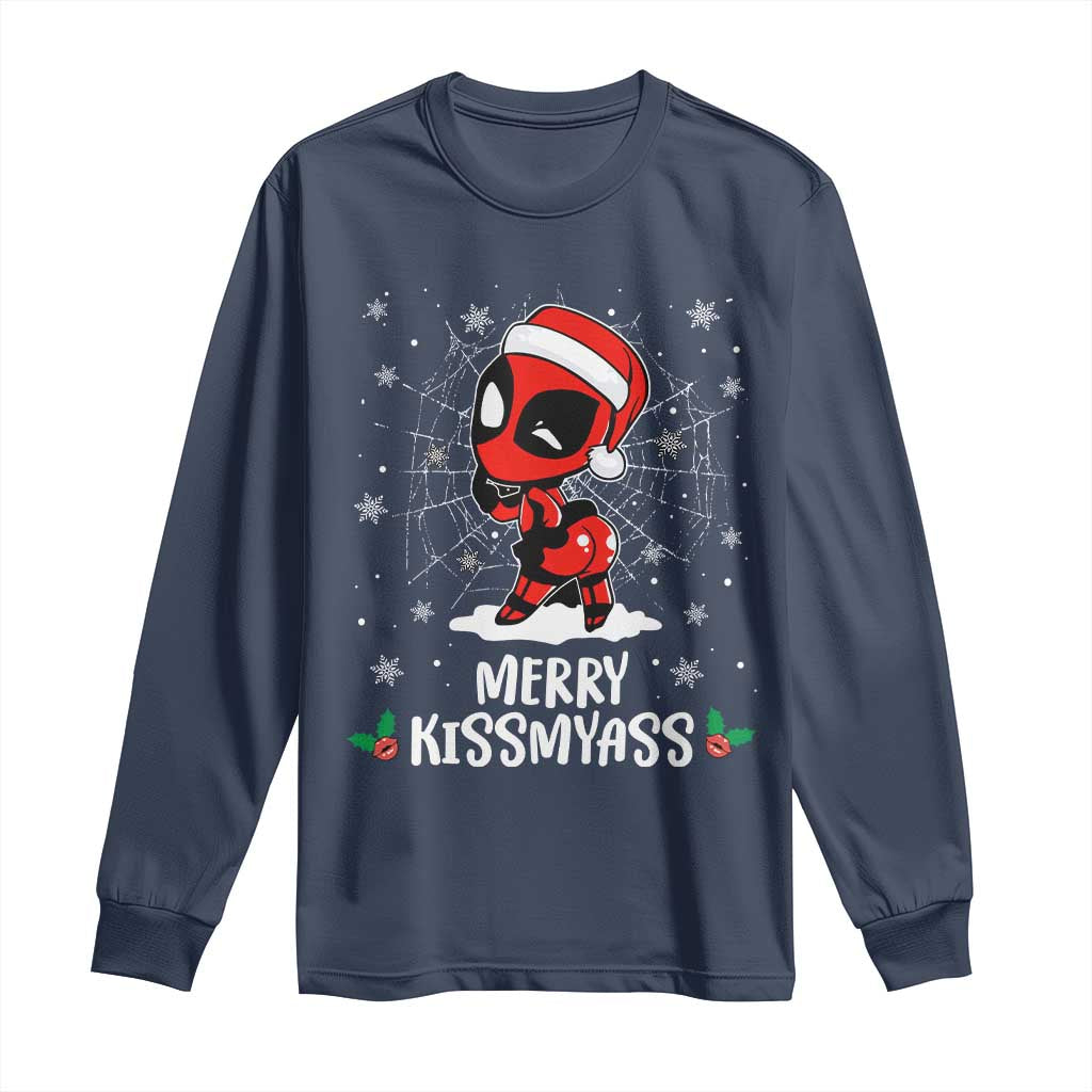 Funny Christmas Long Sleeve Shirt Merry Kissmyass Cute Spider-Women Santa Sarcastic Xmas