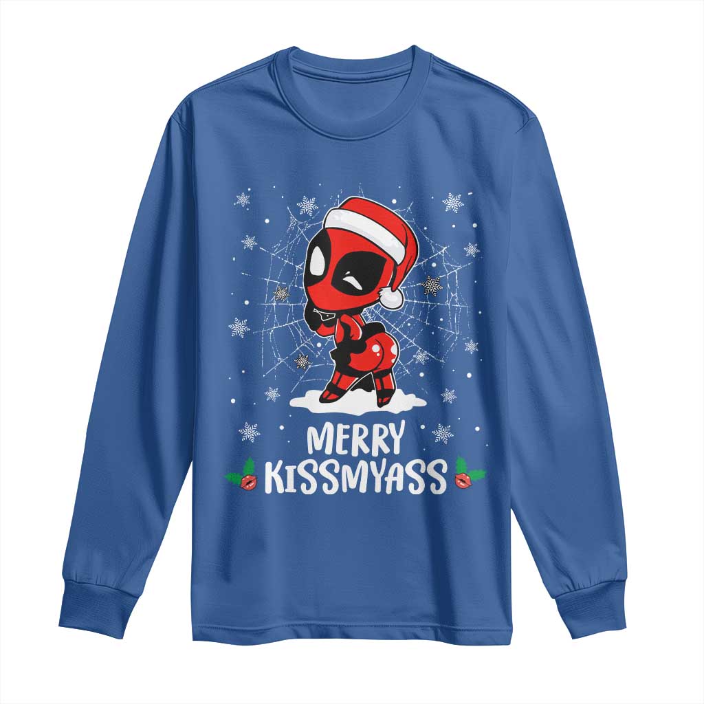 Funny Christmas Long Sleeve Shirt Merry Kissmyass Cute Spider-Women Santa Sarcastic Xmas