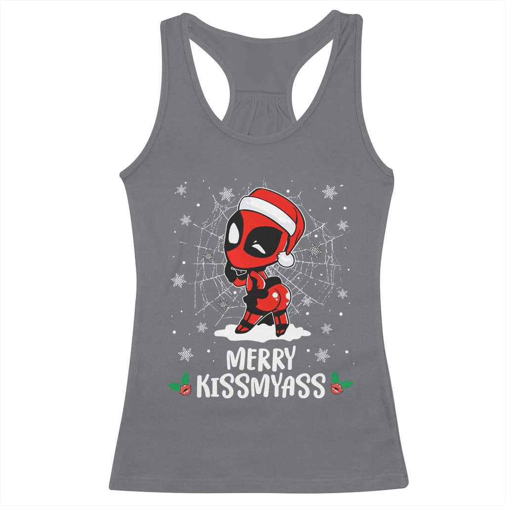 Funny Christmas Racerback Tank Top Merry Kissmyass Cute Spider-Women Santa Sarcastic Xmas