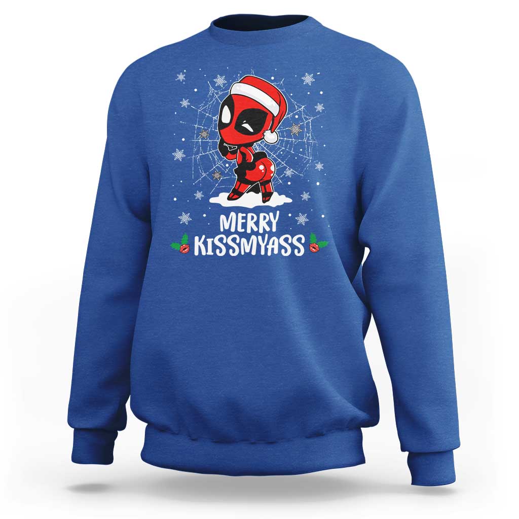 Funny Christmas Sweatshirt Merry Kissmyass Cute Spider-Women Santa Sarcastic Xmas - Wonder Print Shop