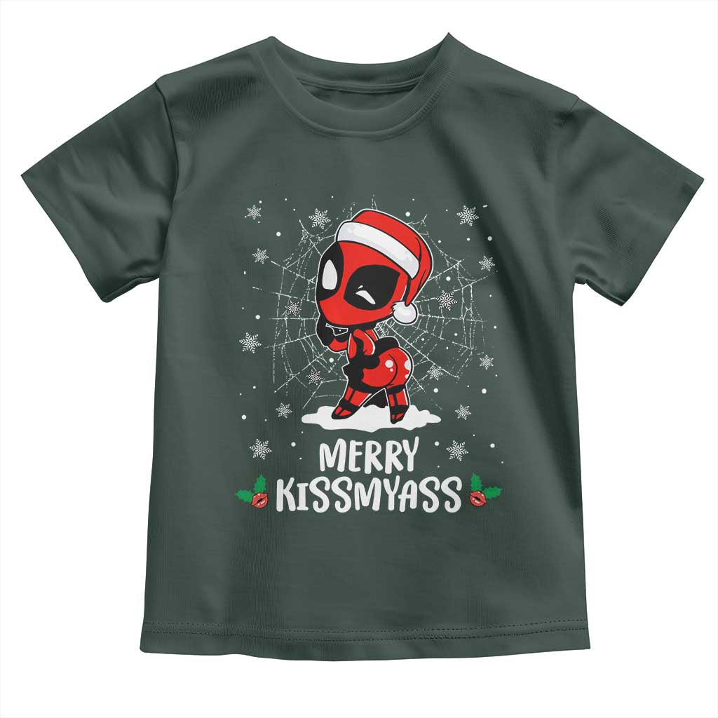 Funny Christmas Toddler T Shirt Merry Kissmyass Cute Spider-Women Santa Sarcastic Xmas