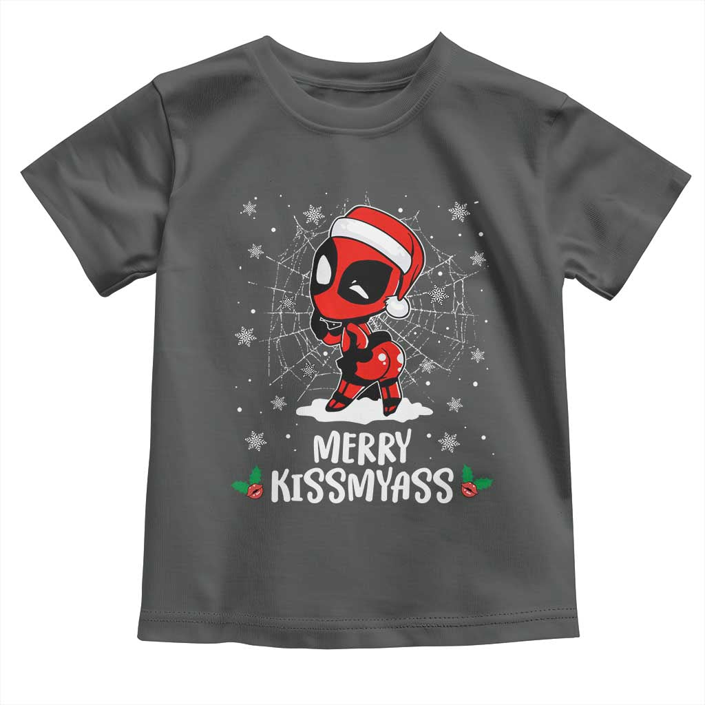 Funny Christmas Toddler T Shirt Merry Kissmyass Cute Spider-Women Santa Sarcastic Xmas
