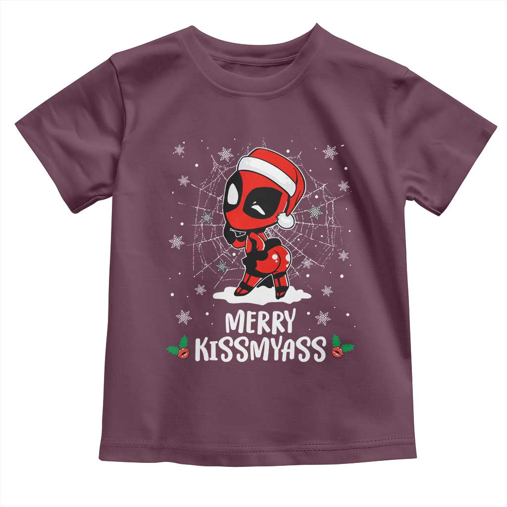 Funny Christmas Toddler T Shirt Merry Kissmyass Cute Spider-Women Santa Sarcastic Xmas