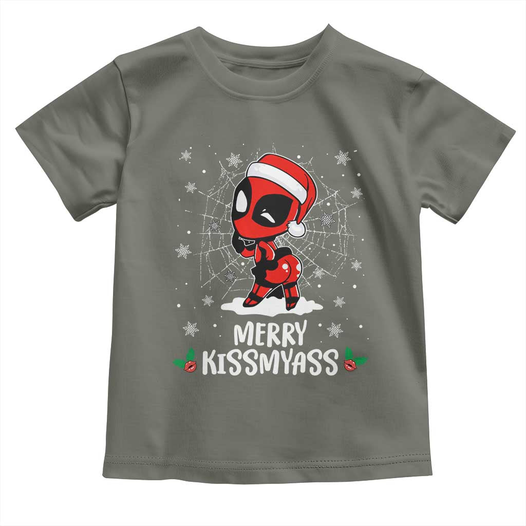 Funny Christmas Toddler T Shirt Merry Kissmyass Cute Spider-Women Santa Sarcastic Xmas