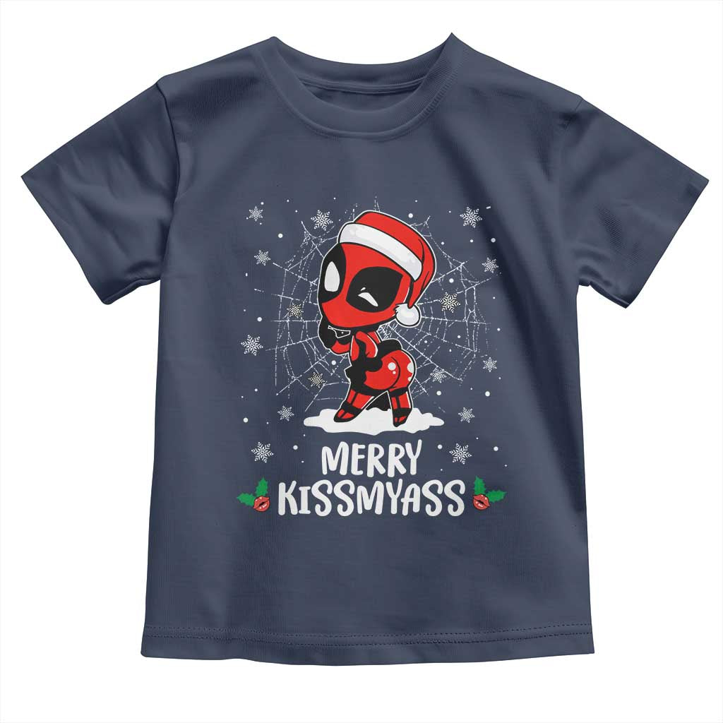 Funny Christmas Toddler T Shirt Merry Kissmyass Cute Spider-Women Santa Sarcastic Xmas