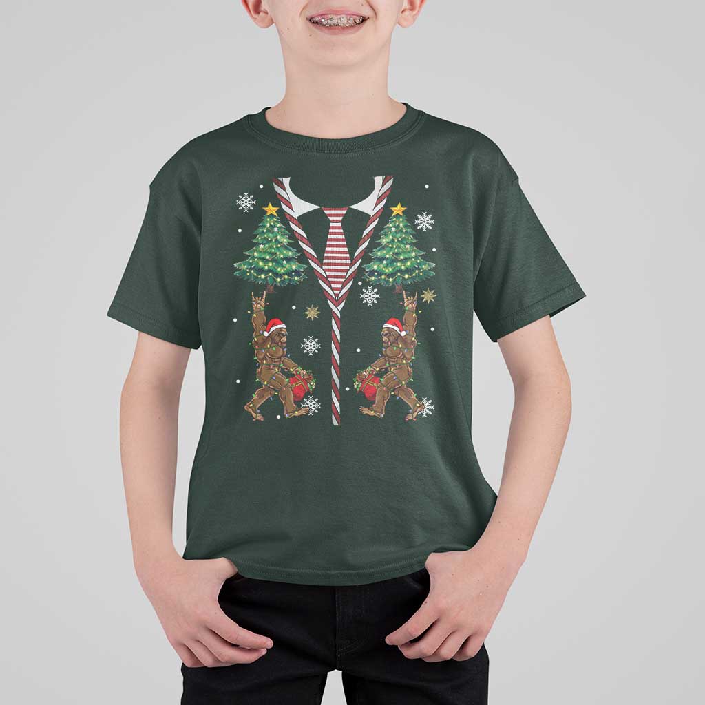 Funny Bigfoot Christmas T Shirt For Kid Bigfoot Santa Hat Ugly Xmas Sasquatch Loves - Wonder Print Shop