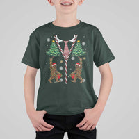 Funny Bigfoot Christmas T Shirt For Kid Bigfoot Santa Hat Ugly Xmas Sasquatch Loves - Wonder Print Shop